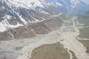 Aerial view of Kedarnath region after disaster in 2013. In June 2013, a multi-day cloudburst...