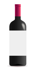 Vine bottle mock up template vector 10 eps