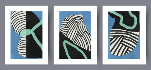 Abstract postmodernism aesthetic objects wall art print. Printable minimal abstract poster. Wall artwork for interior design. Contemporary decorative background. 