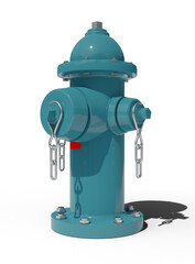 old hydrant isolated light blue rendering