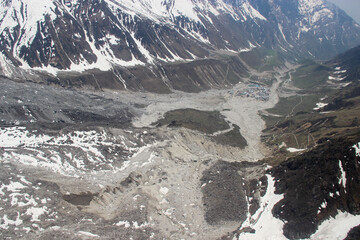 Aerial view of Kedarnath region after disaster in 2013. In June 2013, a multi-day cloudburst...