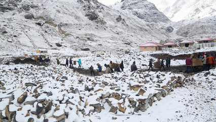 Kedarnath reconstruction after disaster in extreme winter and snowfall. Government made a...