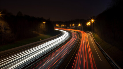 Fototapeta na wymiar speed Traffic light trails on motorway highway