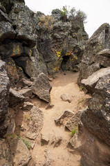 Fototapeta na wymiar Boulder Formations at Lava Beds National Monument
