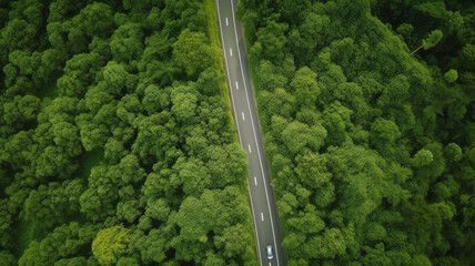 aerial photography of curved road on summer, colorful summer nature colors on trees 