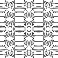 Stylish texture with figures from lines.Abstract geometric black and white pattern for web page, textures, card, poster, fabric, textile. Monochrome graphic repeating design. 