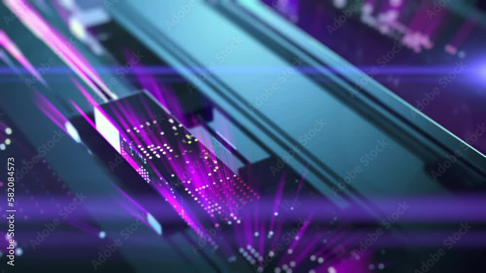 Wall mural technology background video virtual cyberspace big data network video loop