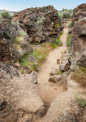 Rugged Rocky Trail at Lava Beds National Monument