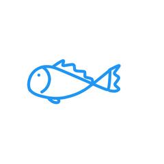 Fish Line Icon, Fish outline,  Doodle Fish