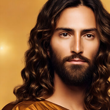 It is a beautiful image of Jesus Christ. Generative AI