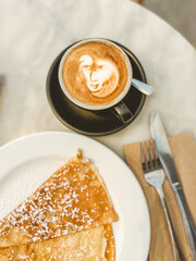 Coffee and crepes, a french breakfast