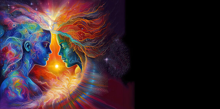 Connection to soul, connection to people, connecting with higher self, concept, universe, cosmos, mystic, esoteric, spirituality, mind, soul, uniqueness, star seed, starseed, generative AI