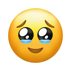 Cute emotional emoji emoticon with tears of joy.