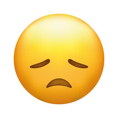 Disappointed emoji. Sad face, unhappy emoticon