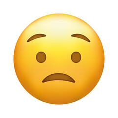 Disappointed emoji. Sad face, unhappy emoticon