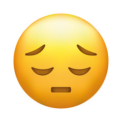 Disappointed emoji. Sad face, unhappy emoticon