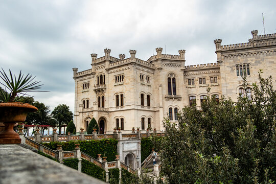 View of the Miramare Castle in Trieste, Friuli Venezia Giulia - Italy