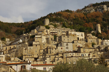 Pesche - Isernia - Molise - Ancient stone houses of a characteristic Molise village - Italy