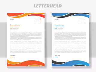 Letterhead design set in two color,simple letterhead template,pamphlet