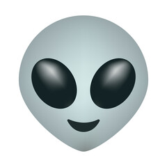Alien emoji, emoticon. Face of alien.