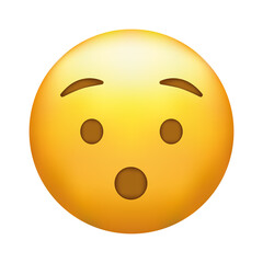 Astonished emoji. Shocked emoticon with gasping face