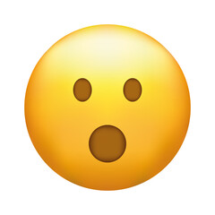 Astonished emoji. Shocked emoticon with gasping face