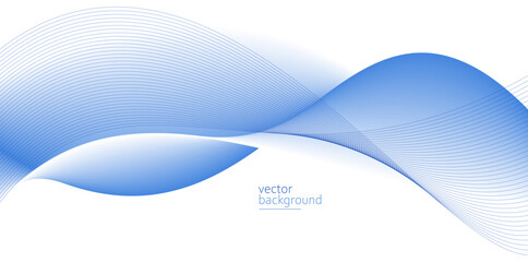 Smooth flow of wavy shape with gradient vector abstract background, light blue design curve line energy motion, relaxing music sound or technology.
