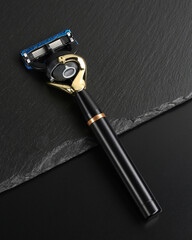 Shaver on black background. Closeup