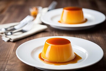 Classic Crème Caramel, created with Generative AI technology
