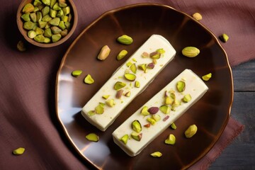 Scrumptious Kulfi, a Creamy Indian Ice Cream Delight Presented in an Off-Center Composition, created with Generative AI technology