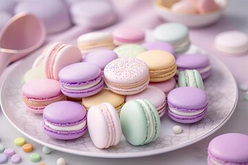 Exquisite Macarons, a Pastel of Colors and Flavors, created with Generative AI technology