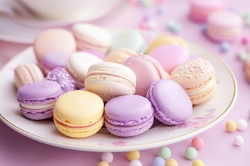 Exquisite Macarons, a Pastel of Colors and Flavors, created with Generative AI technology