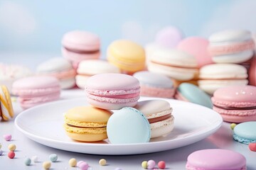 Exquisite Macarons, a Pastel of Colors and Flavors, created with Generative AI technology