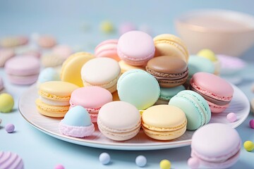 Exquisite Macarons, a Pastel of Colors and Flavors, created with Generative AI technology