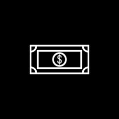 Money icon symbol  isolated on black background