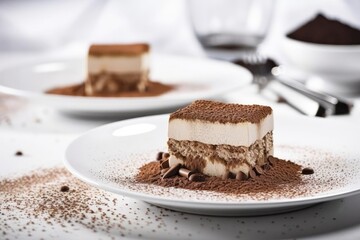 Authentic Tiramisu, Featuring Beige and Cocoa Colors, created with Generative AI technology