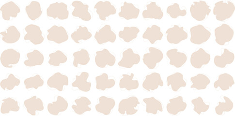 Hand Drawn Organic Shapes Liquid and fluid shape Black symbol Beige color 50 Set