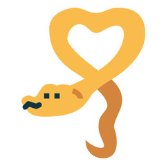 snake flat icon style