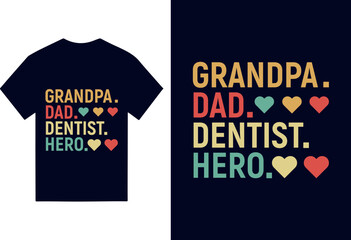 happy father's day typography letter and t-shirt