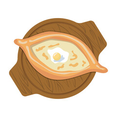 Khachapuri. Vector illustration on a white background