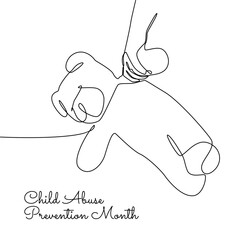 single line art of child abuse prevention month good for child abuse prevention month celebrate. line art. illustration.