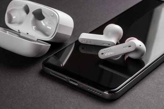 Dnipo, Ukraine, february 20, 2023: JBL Tune 230 NC TWS headphones.