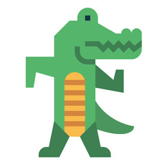 crocodile flat icon style