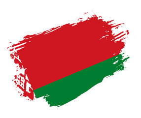 Artistic grunge brush flag of Belarus isolated on white background. Elegant texture of national country flag