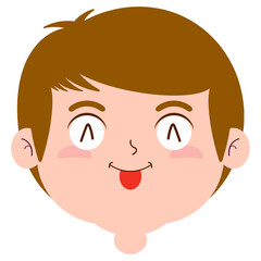 boy playful face cartoon cute