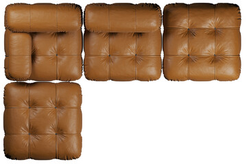 Top view of modular leather sofa