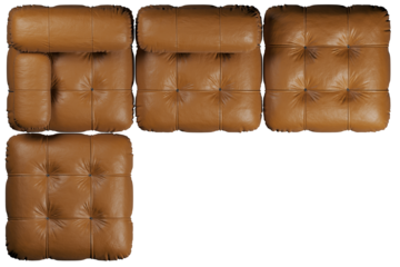 Top view of modular leather sofa