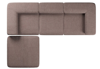 Top view of sofa with textured fabric