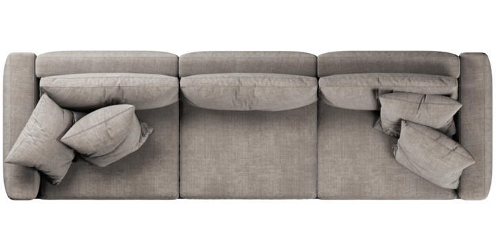Top view of sofa with cushions