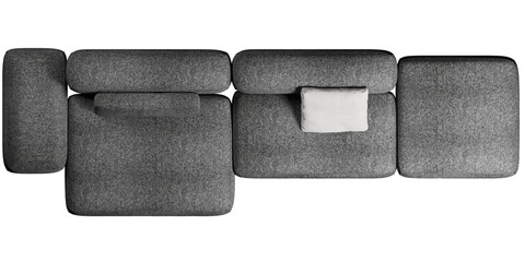 Top view of sofa with cushions